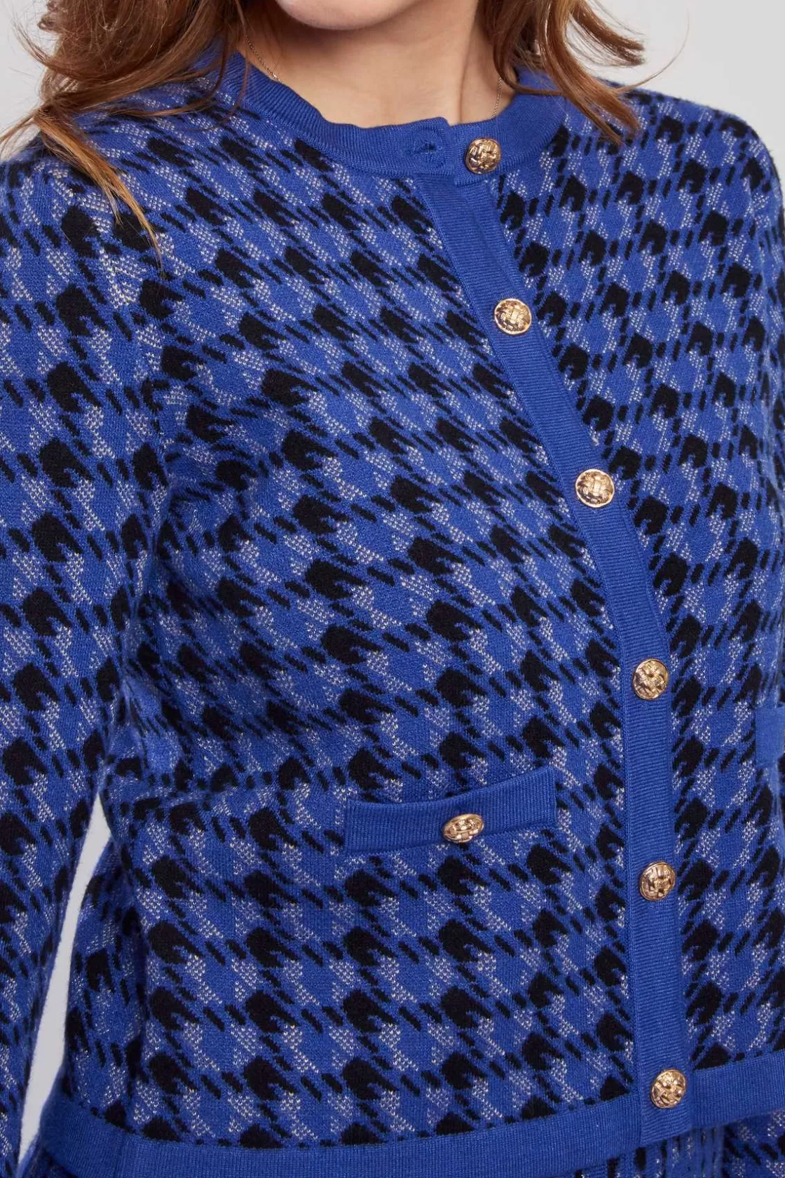 Maison Derhy Les Gilets, Cardigans & Pulls-Cardigan bicolore en maille avec motif imprimé DAISY