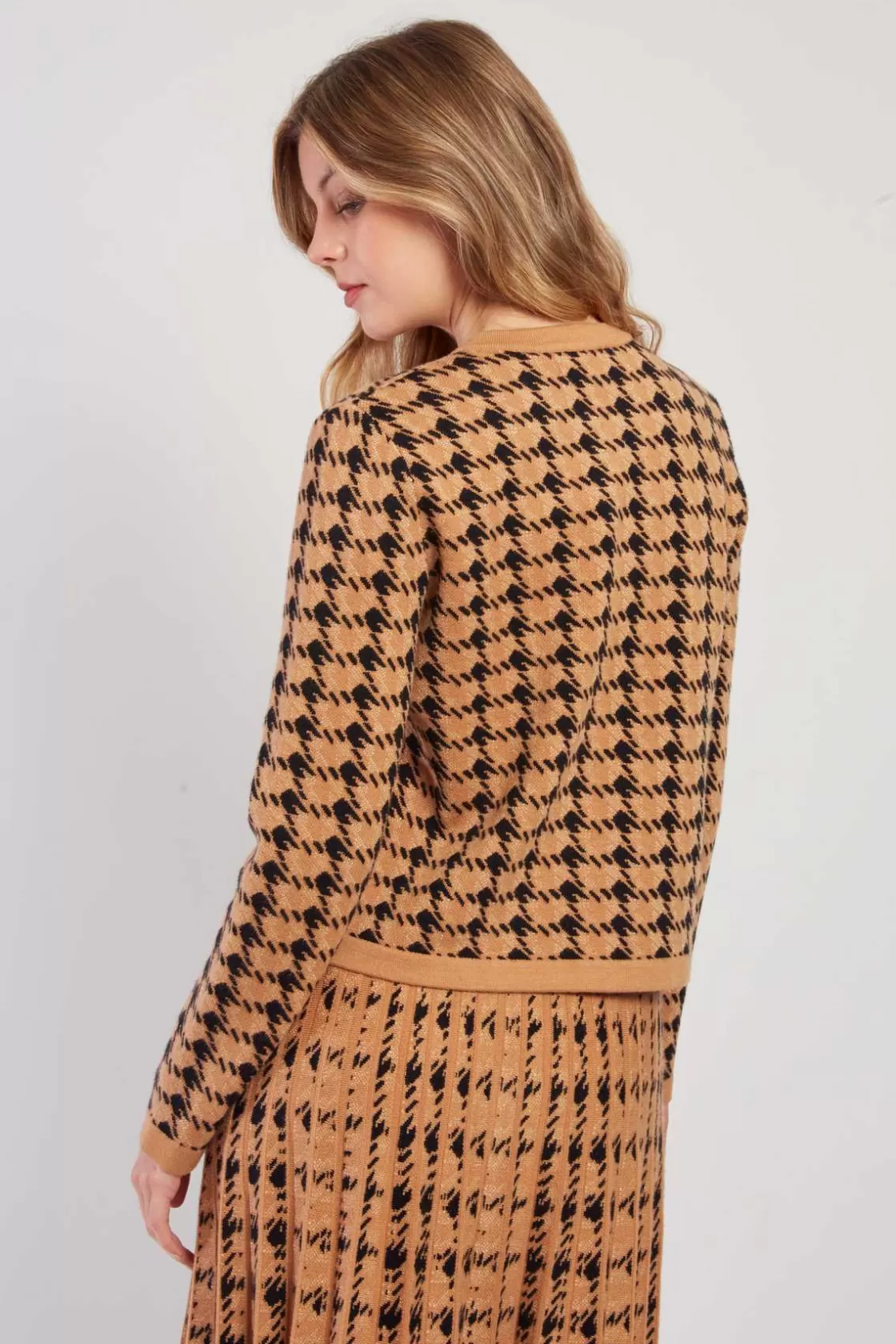 Maison Derhy Les Gilets, Cardigans & Pulls-Cardigan bicolore en maille avec motif imprimé DAISY