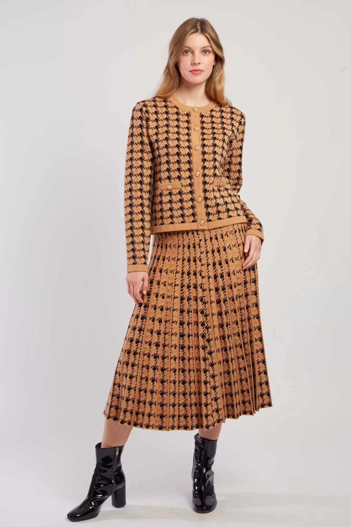 Maison Derhy Les Gilets, Cardigans & Pulls-Cardigan bicolore en maille avec motif imprimé DAISY
