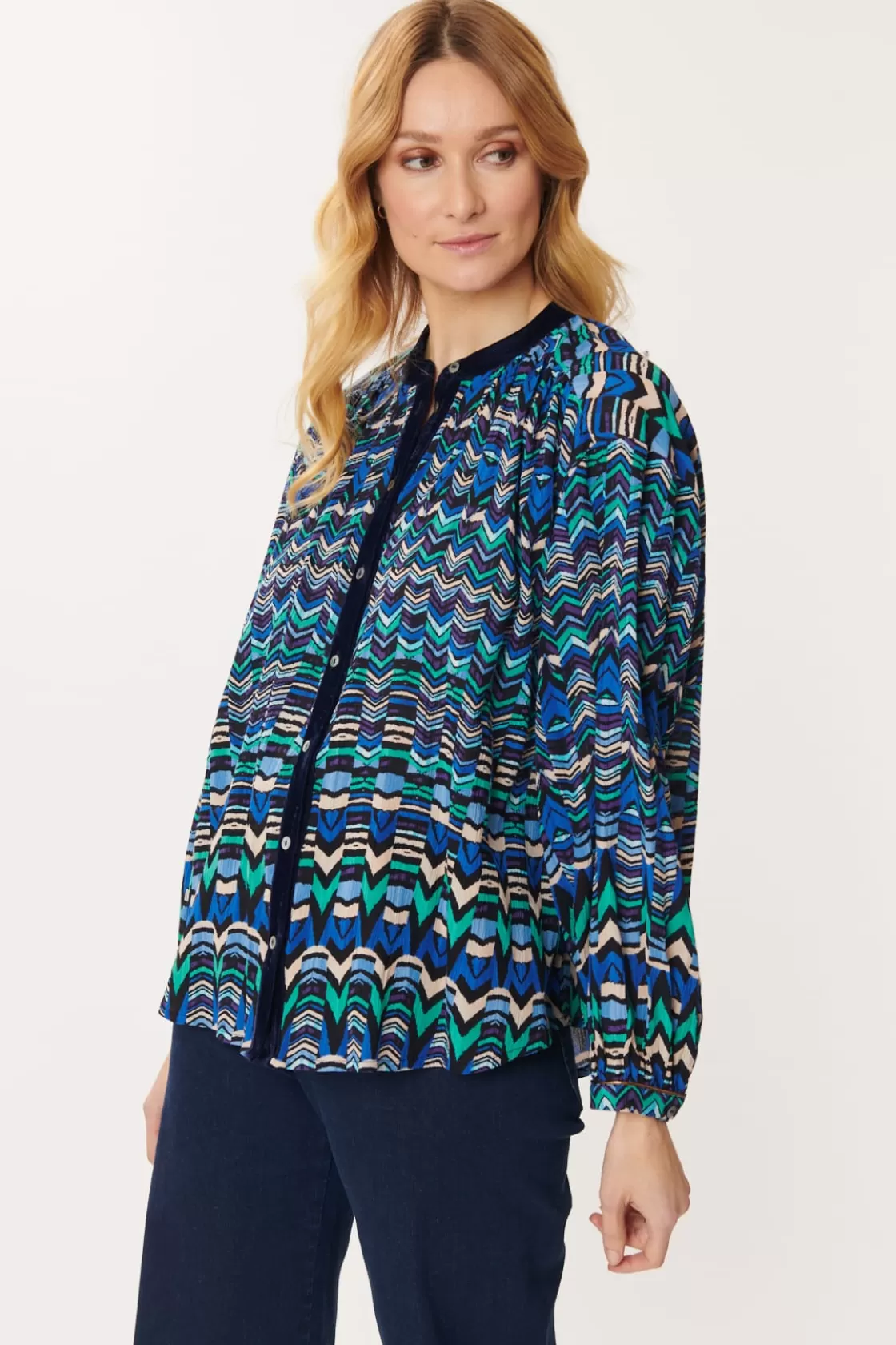 Maison Derhy Les Blouses, Chemisiers & Tops-Chemise imprimée en velours multicolore BARTH