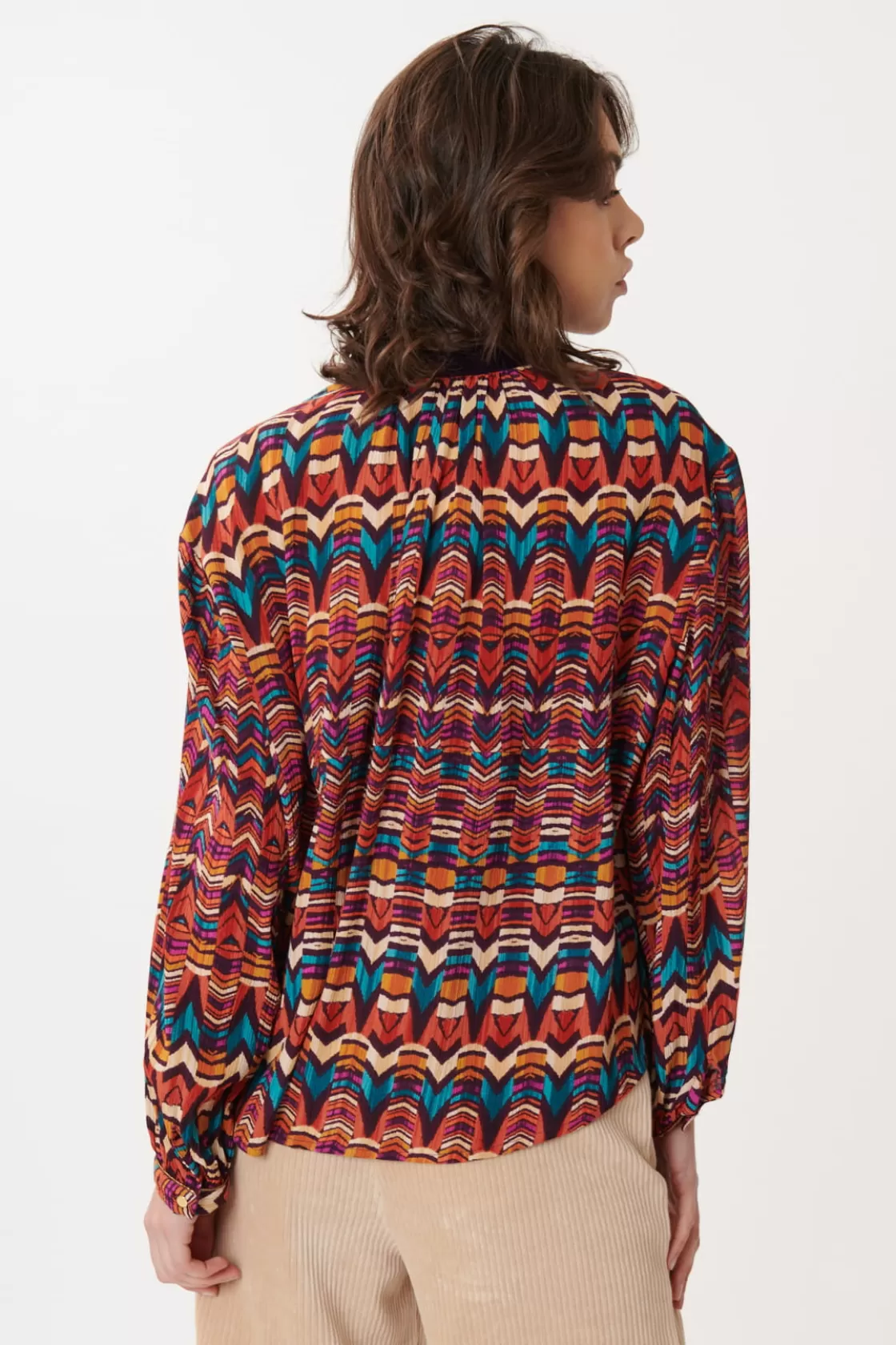 Maison Derhy Les Blouses, Chemisiers & Tops-Chemise imprimée en velours multicolore BARTH