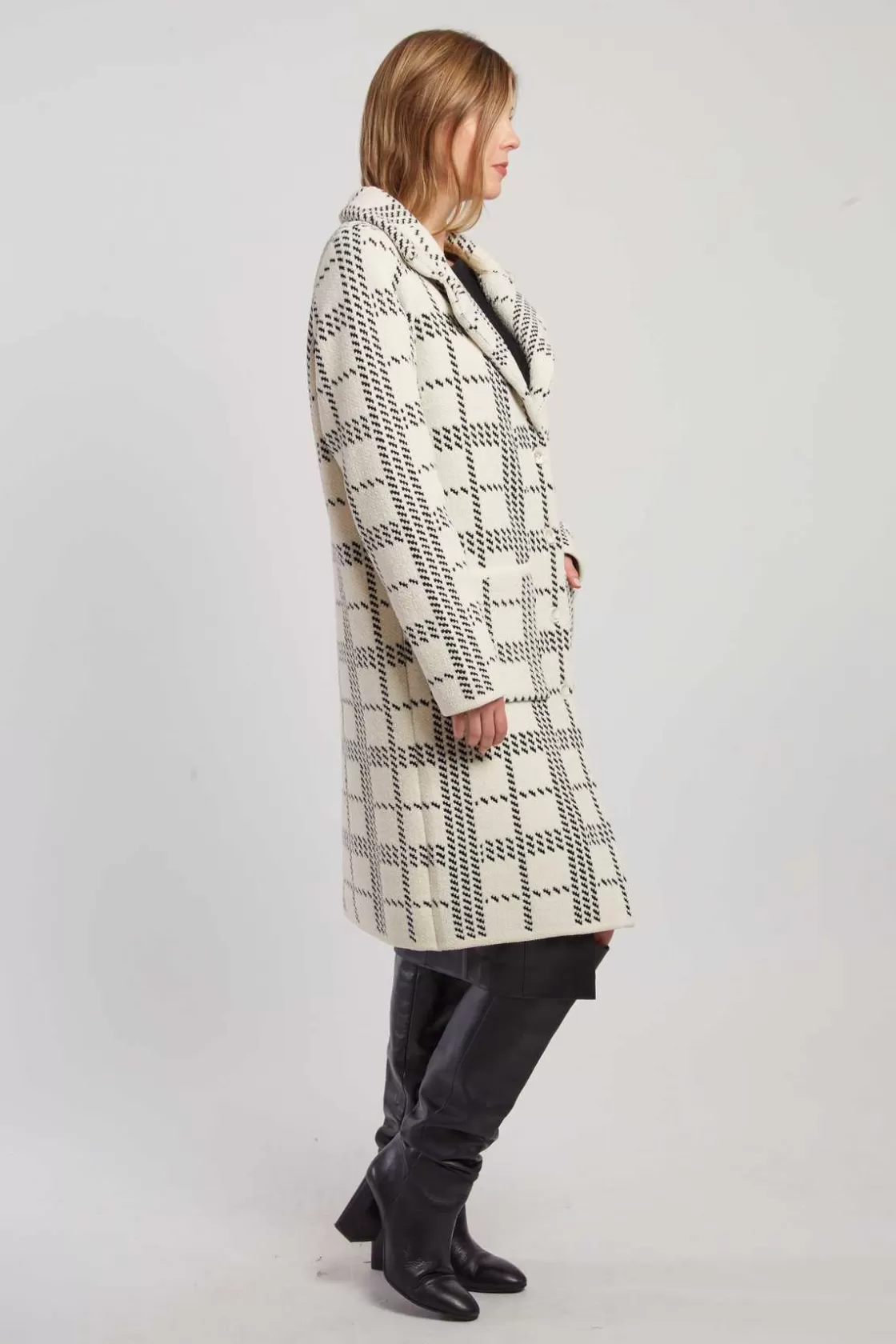 Maison Derhy Les Manteaux, Vestes & Doudounes | La Maille-Gilet long en maille jacquard bicolore DANIELA