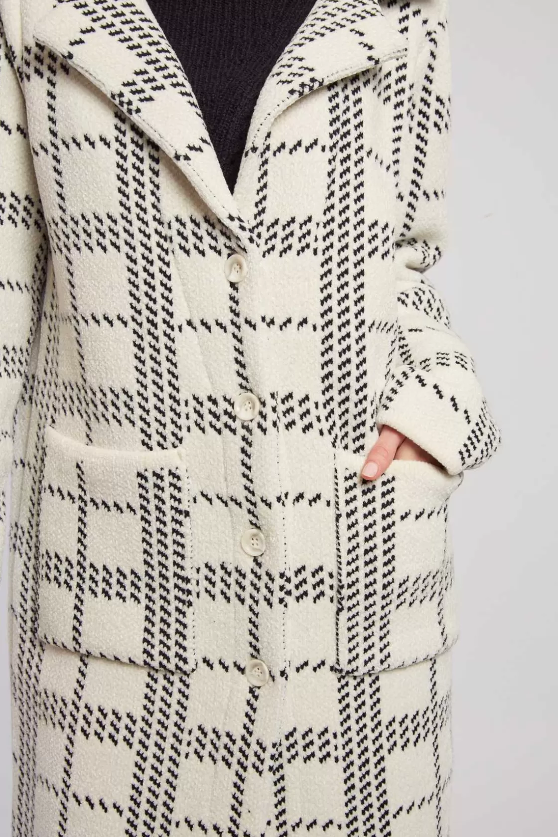 Maison Derhy Les Manteaux, Vestes & Doudounes | La Maille-Gilet long en maille jacquard bicolore DANIELA