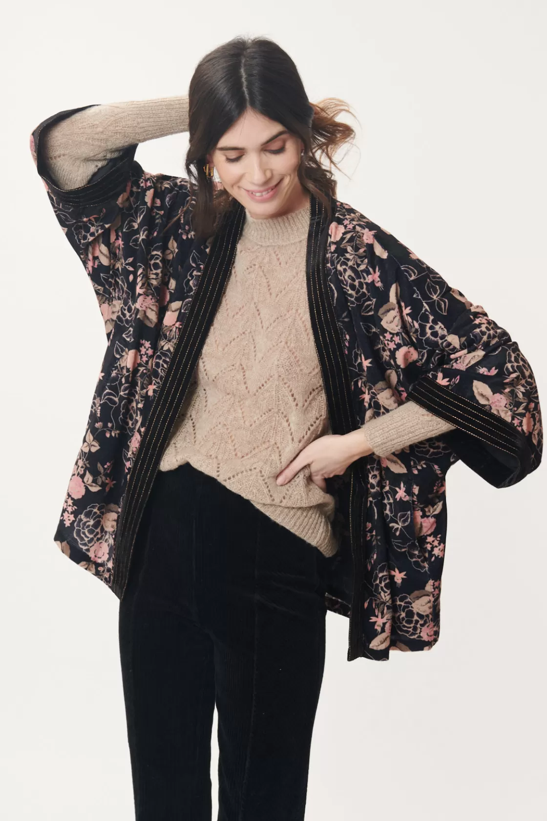 Maison Derhy Les Manteaux, Vestes & Doudounes-Kimono imprimé CHLOE