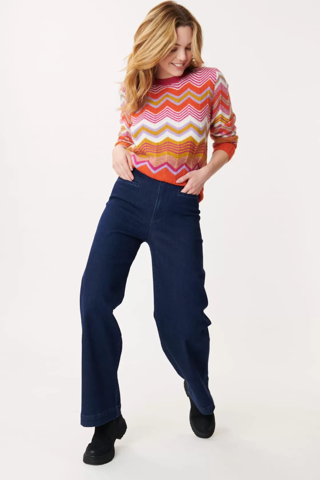 Maison Derhy La Maille | Les Gilets, Cardigans & Pulls-Pull à Rayures Zig-Zag Multicolores JENIFER