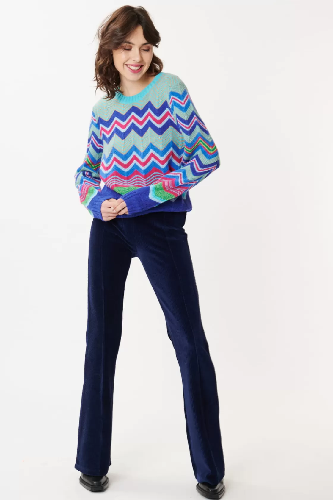 Maison Derhy La Maille | Les Gilets, Cardigans & Pulls-Pull à Rayures Zig-Zag Multicolores JENIFER