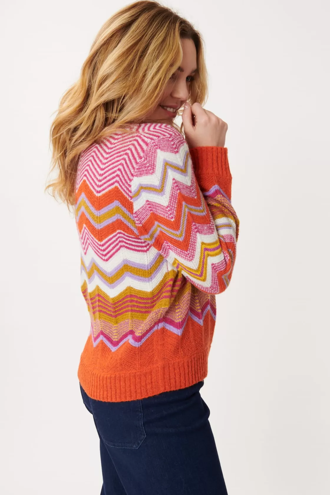 Maison Derhy La Maille | Les Gilets, Cardigans & Pulls-Pull à Rayures Zig-Zag Multicolores JENIFER