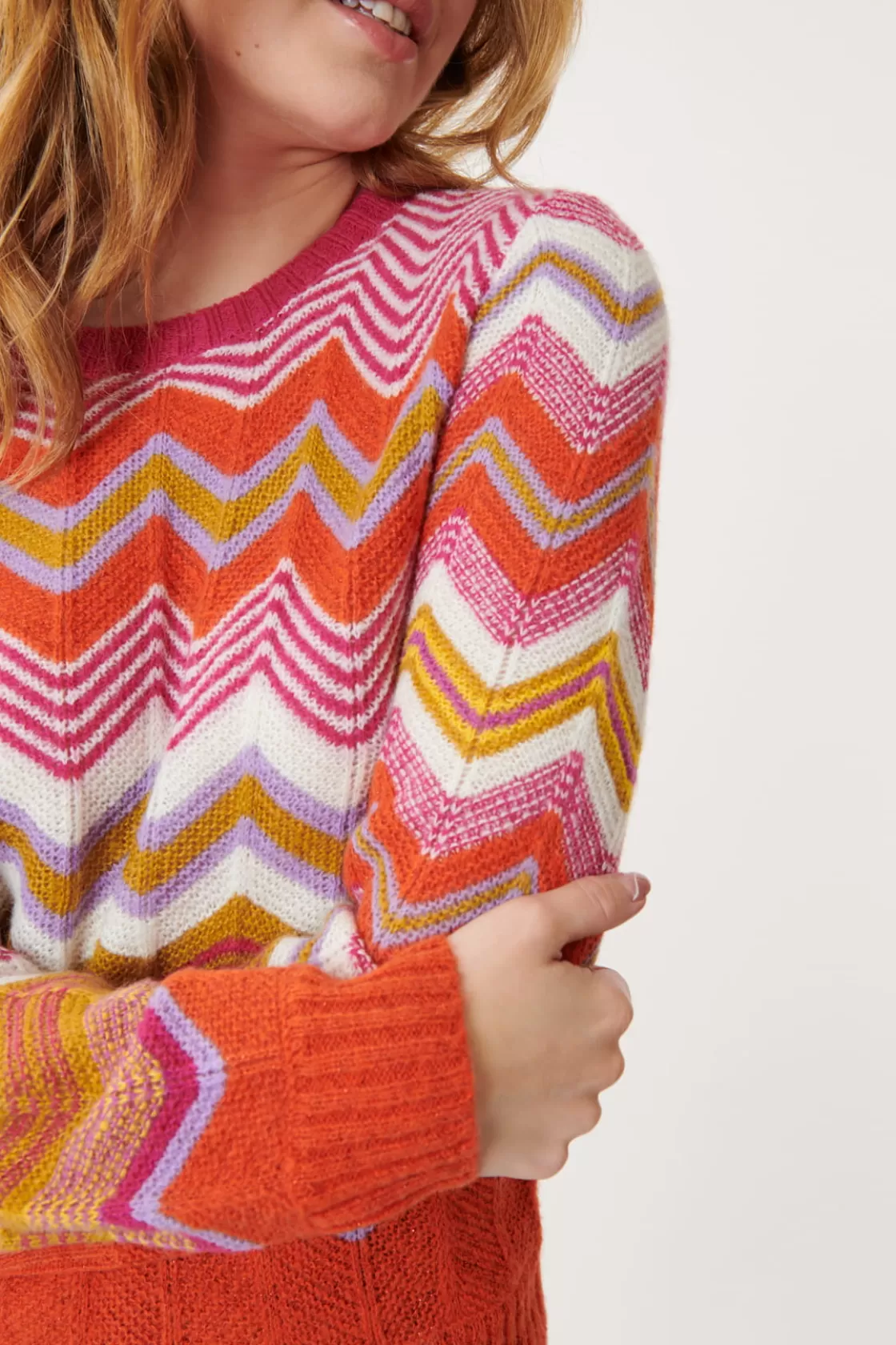 Maison Derhy La Maille | Les Gilets, Cardigans & Pulls-Pull à Rayures Zig-Zag Multicolores JENIFER