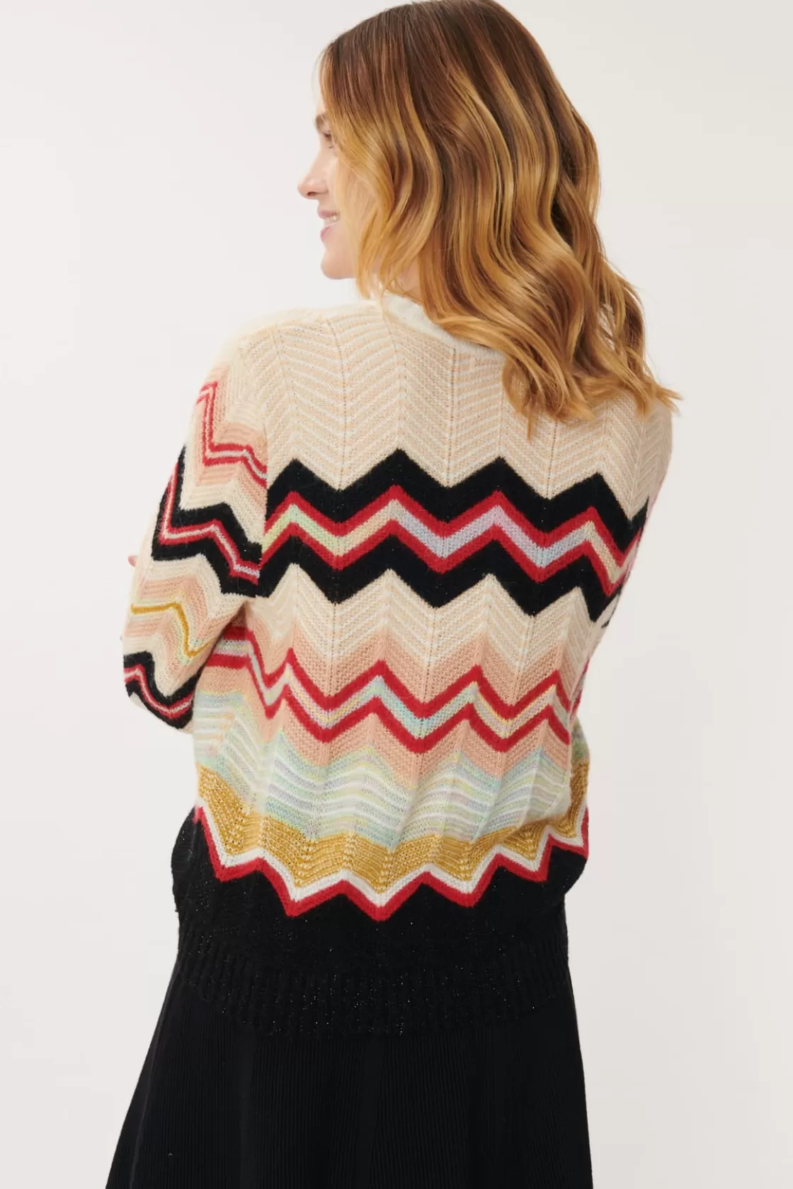 Maison Derhy La Maille | Les Gilets, Cardigans & Pulls-Pull à Rayures Zig-Zag Multicolores JENIFER