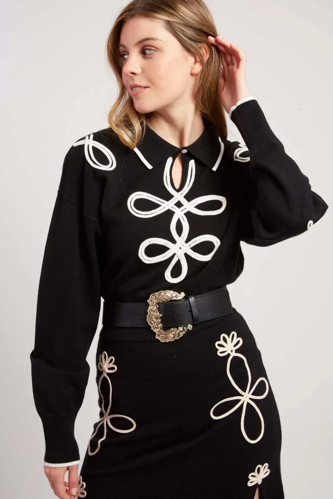 Maison Derhy La Maille | Les Gilets, Cardigans & Pulls-Pull col chemise bicolore CALLISTA