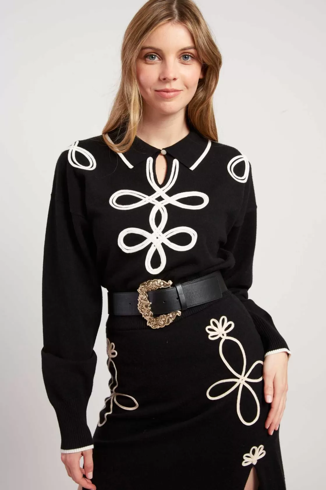 Maison Derhy La Maille | Les Gilets, Cardigans & Pulls-Pull col chemise bicolore CALLISTA