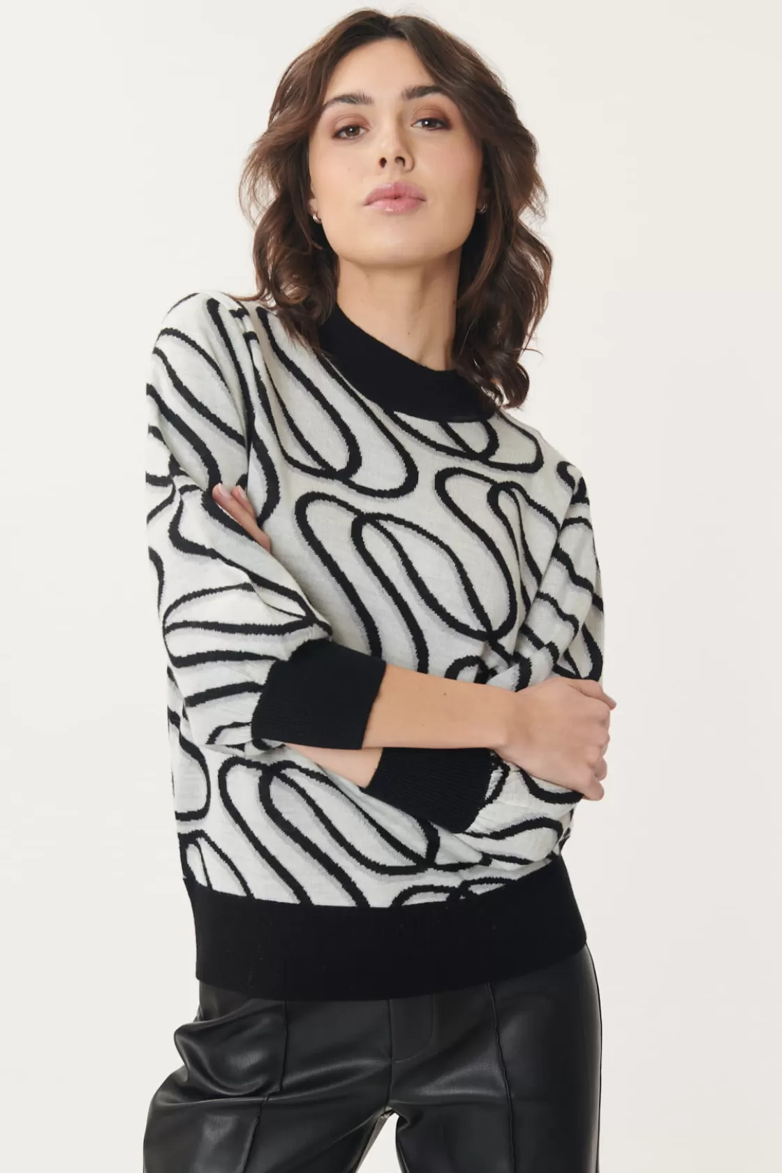 Maison Derhy La Maille | Les Gilets, Cardigans & Pulls-Pull Jacquard Bicolore JACKIE