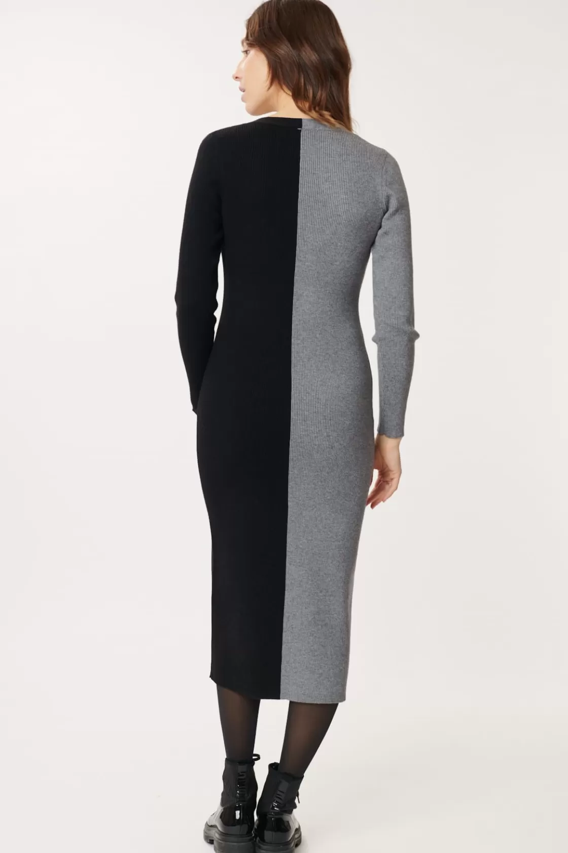 Maison Derhy La Maille-Robe en maille mi-longue bicolore GEMINA