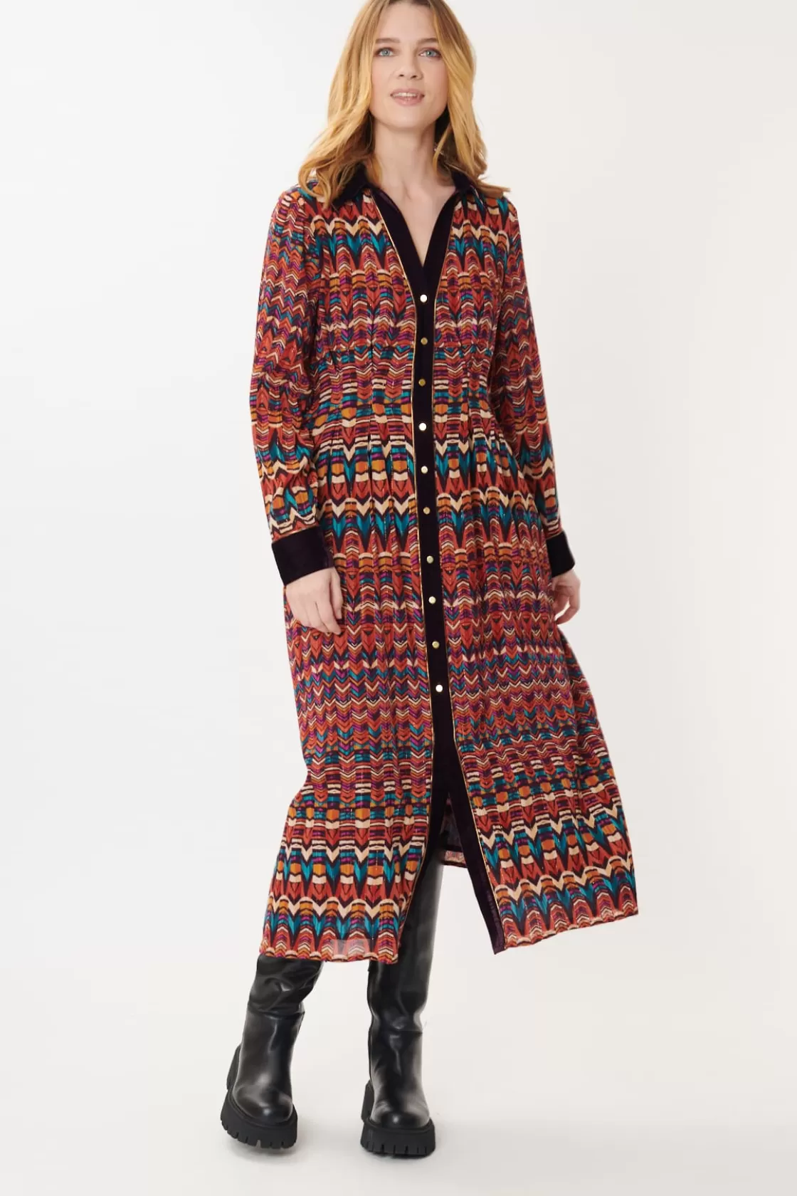Maison Derhy Robes Imprimées | Robes Longues-Robe Longue Imprimée Multicolore ADOLIE