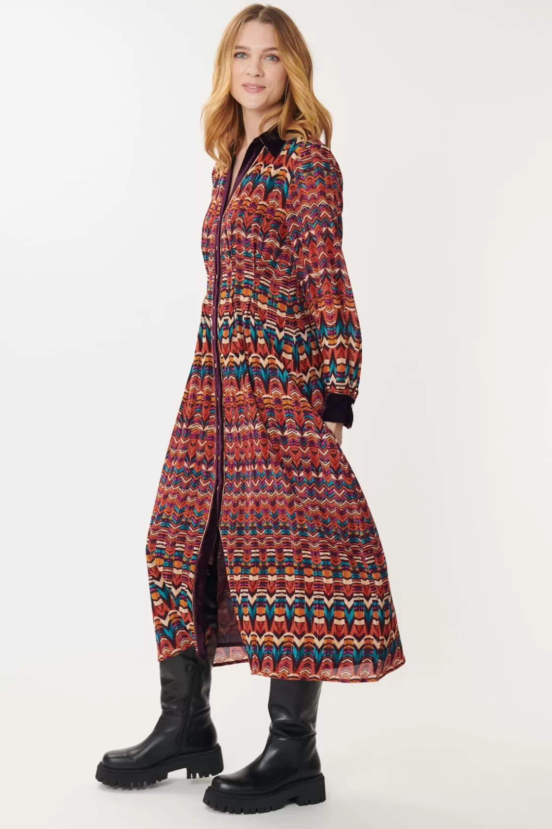 Maison Derhy Robes Imprimées | Robes Longues-Robe Longue Imprimée Multicolore ADOLIE