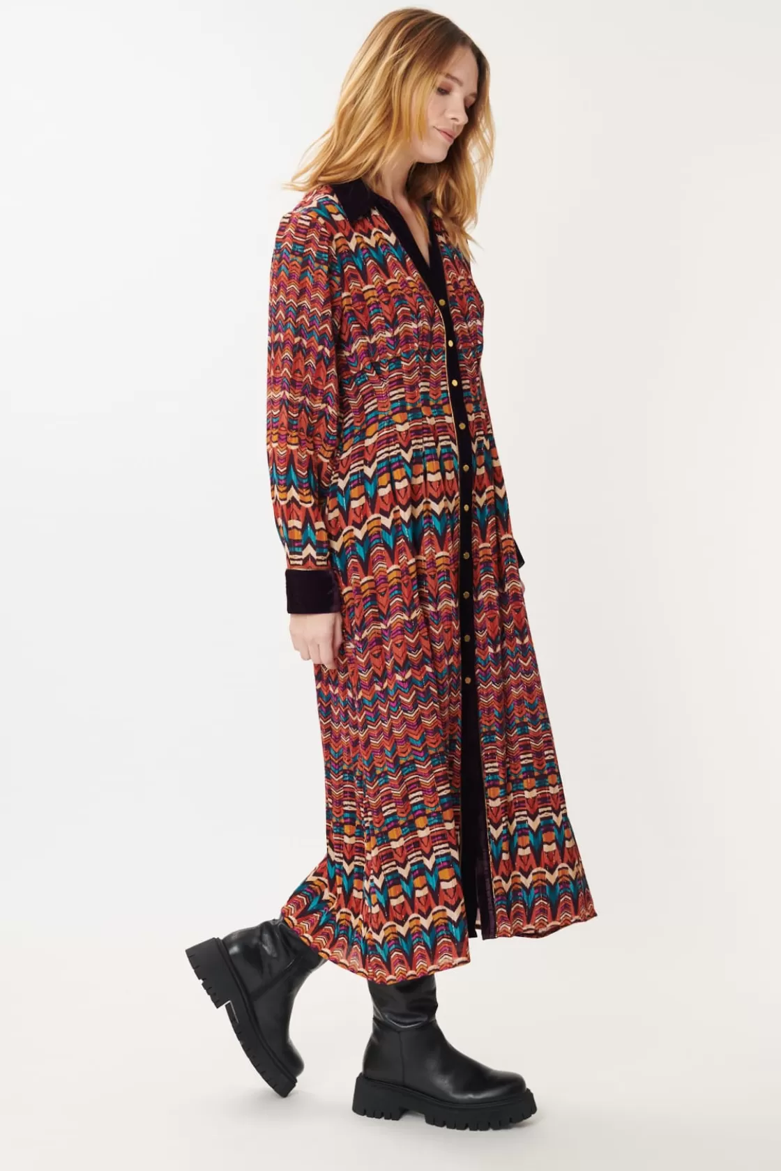 Maison Derhy Robes Imprimées | Robes Longues-Robe Longue Imprimée Multicolore ADOLIE