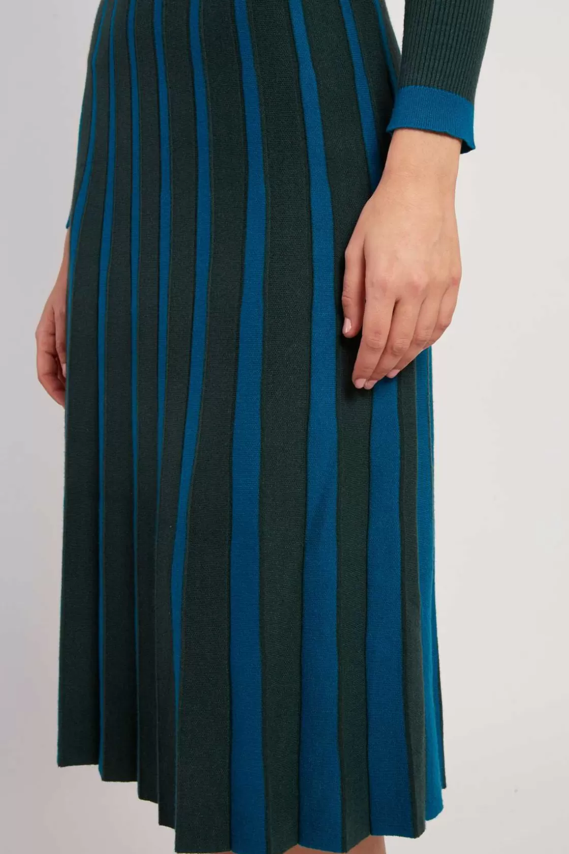 Maison Derhy La Maille | Robes Longues-Robe mi-longue en maille bicolore JEANNETTE