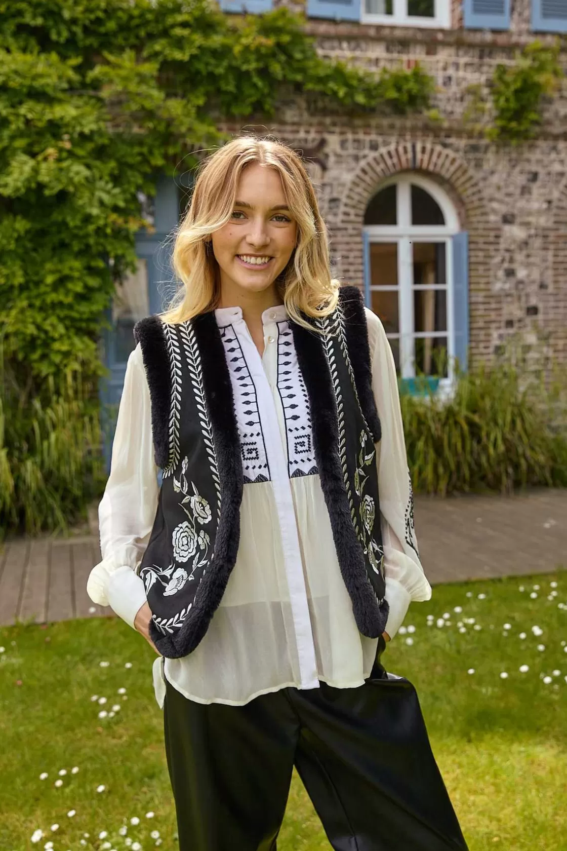 Maison Derhy Les Manteaux, Vestes & Doudounes | Les Gilets, Cardigans & Pulls-Veste reversible sans manches LAURETTE